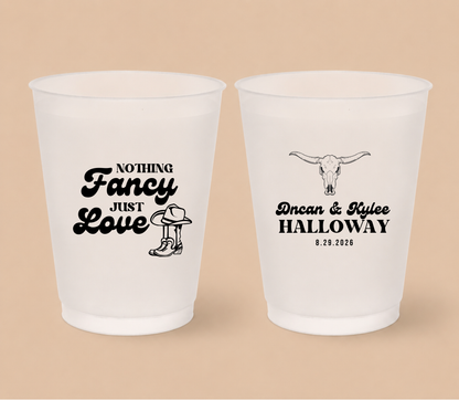 Personalized Western Wedding Frosted Cups