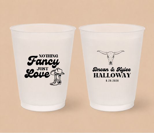 Personalized Western Wedding Frosted Cups