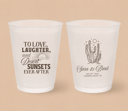 Personalized Desert Wedding Frosted Cups