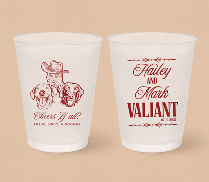Personalized Western Pet Wedding Frosted Cups