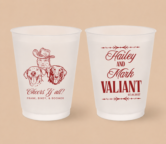 Personalized Western Pet Wedding Frosted Cups