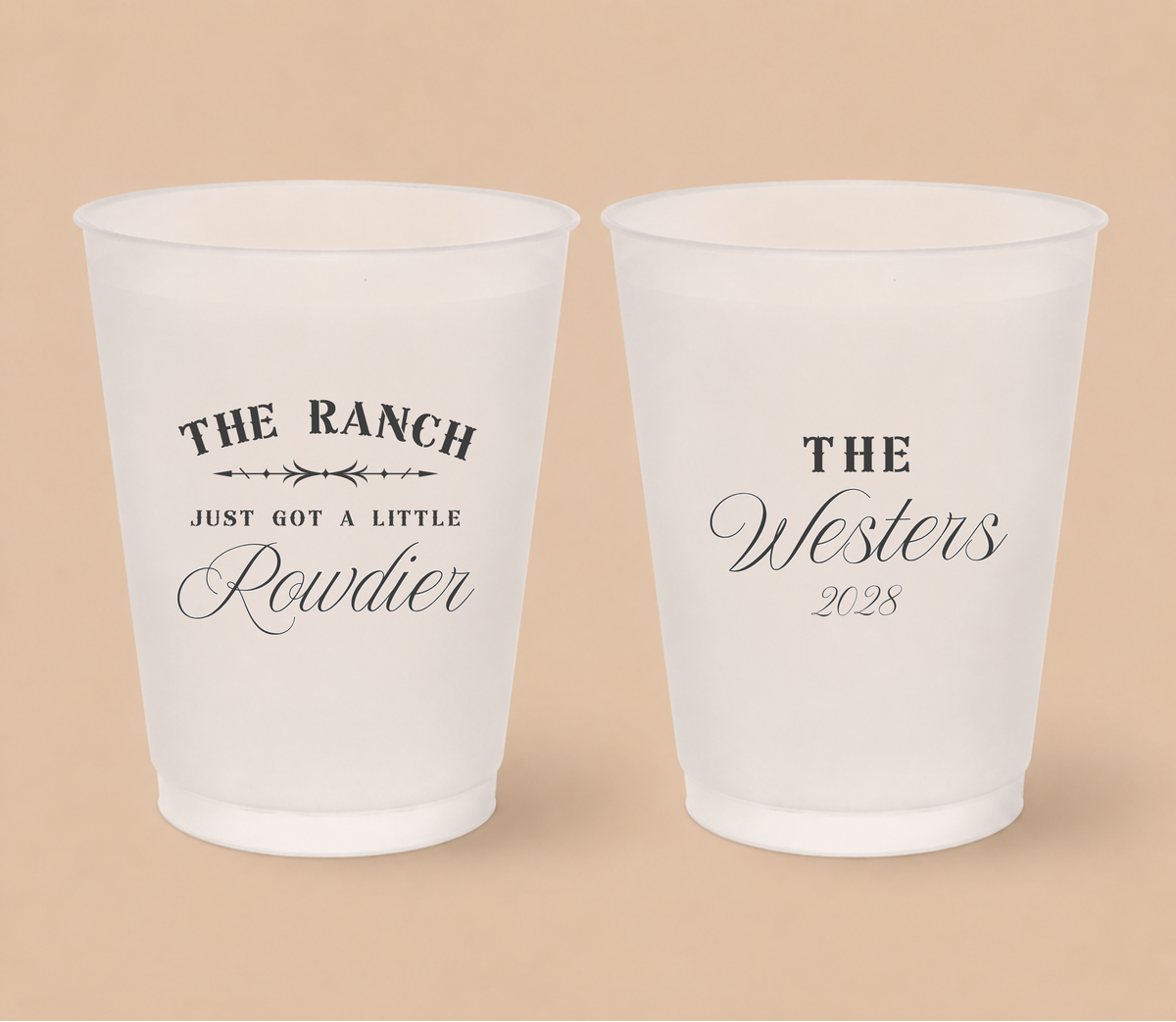 Personalized Ranch Wedding Frosted Cups