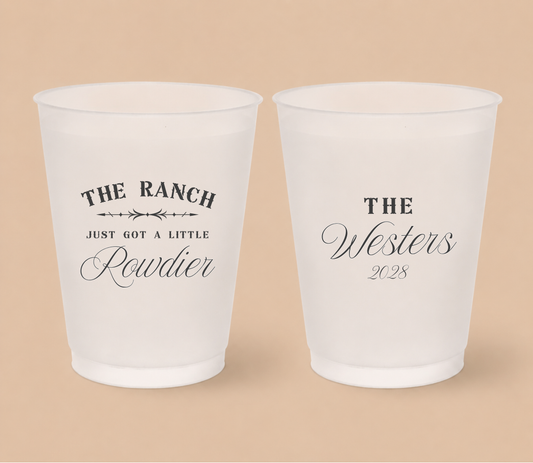 Personalized Ranch Wedding Frosted Cups