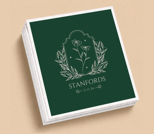 Personalized Wildflower Wedding Table Napkins