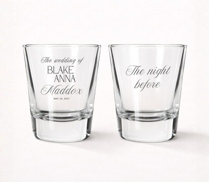 The Wedding Of Shot Glasses, Personalized Wedding Shot Glasses, Wedding Welcome Party Favors, Rehearsal Dinner Favors, Wedding Weekend Favors, Custom Wedding Shot Glasses, Personalized Wedding Keepsakes, Wedding Celebration Favors, Bridal Party Shot Glasses, Wedding Guest Favors.