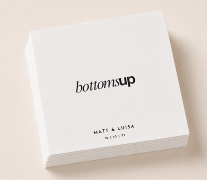 Bottoms Up wedding cocktail napkins
