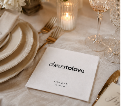 Personalized Cheers To Love cocktail napkins