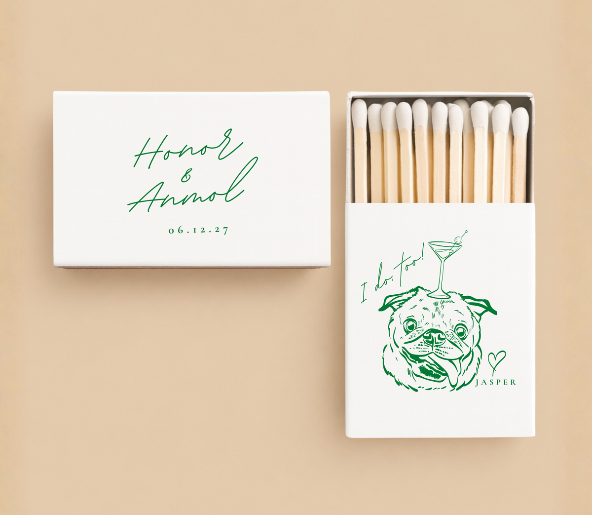 cocktail on head Pet wedding Matchbox