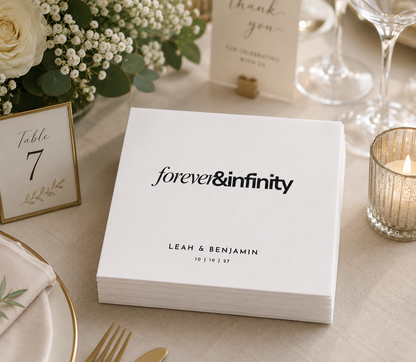Personalized Forever Infinity cocktail napkins