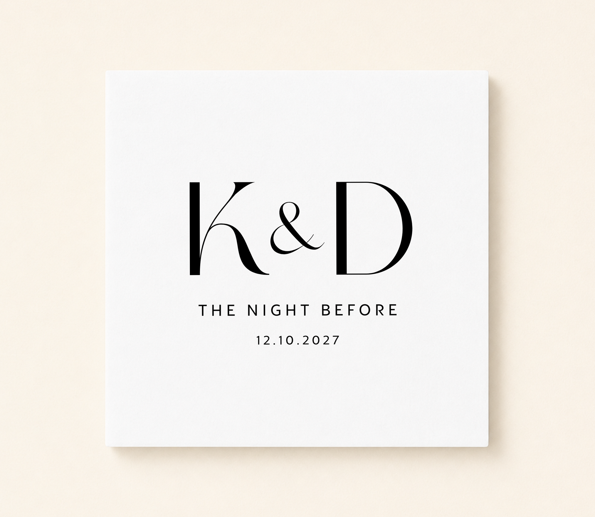Personalized monogram wedding napkin featuring custom initials and wedding date