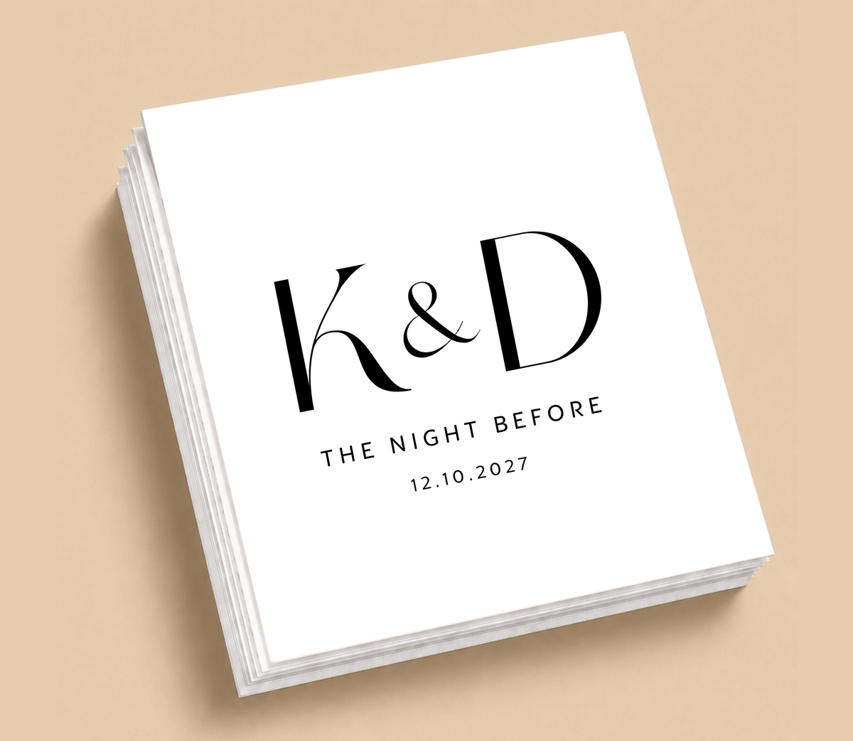 Personalized Initials And Wedding Date Napkins