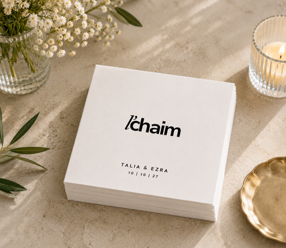 Personalized L’Chaim cocktail napkins