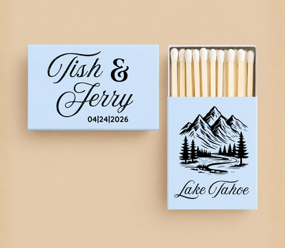 Personalized Lake Tahoe Wedding Matchboxes