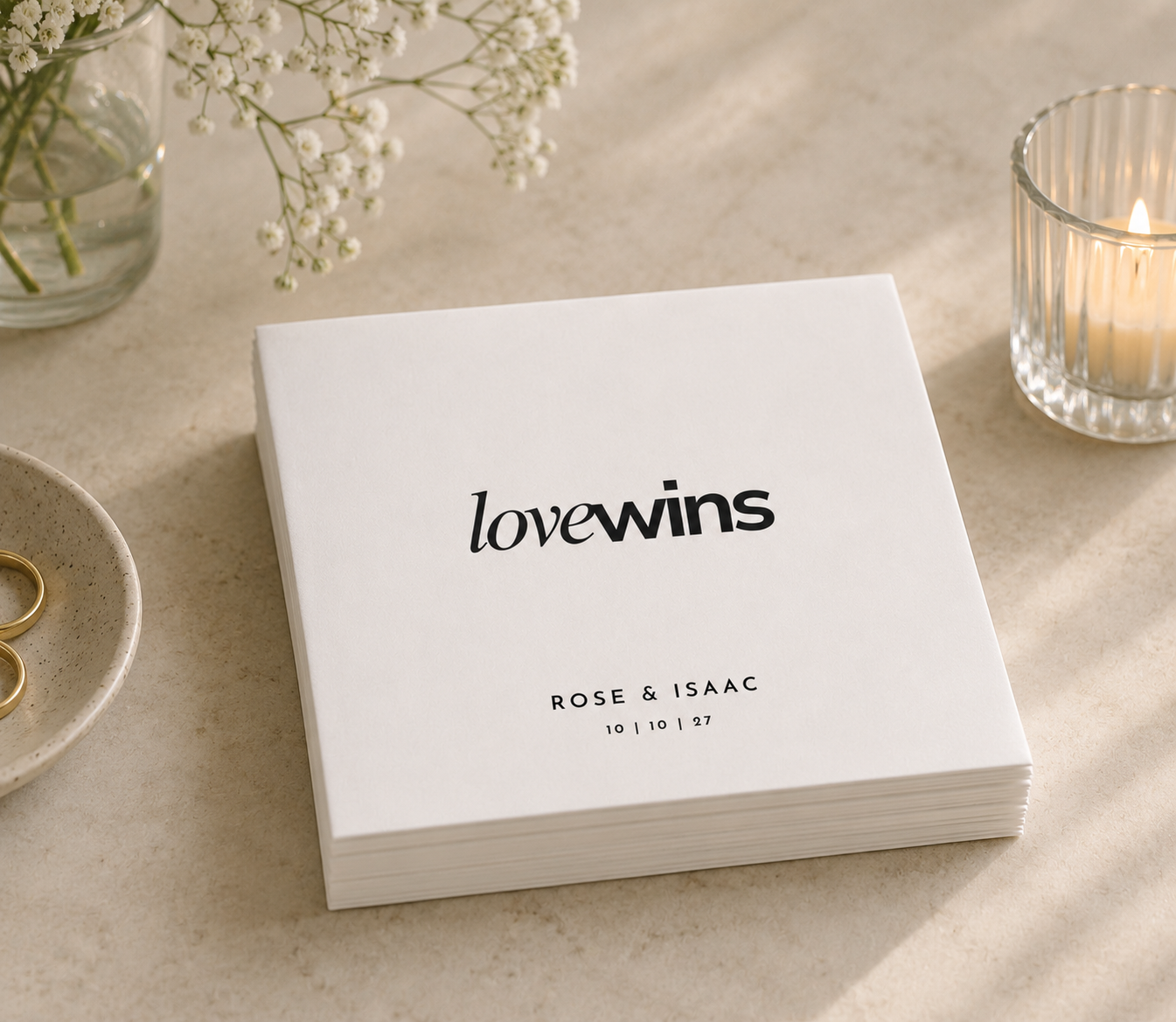 Personalized Love Wins cocktail napkins