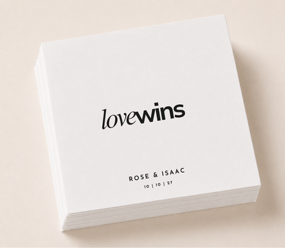 Modern wedding reception napkins