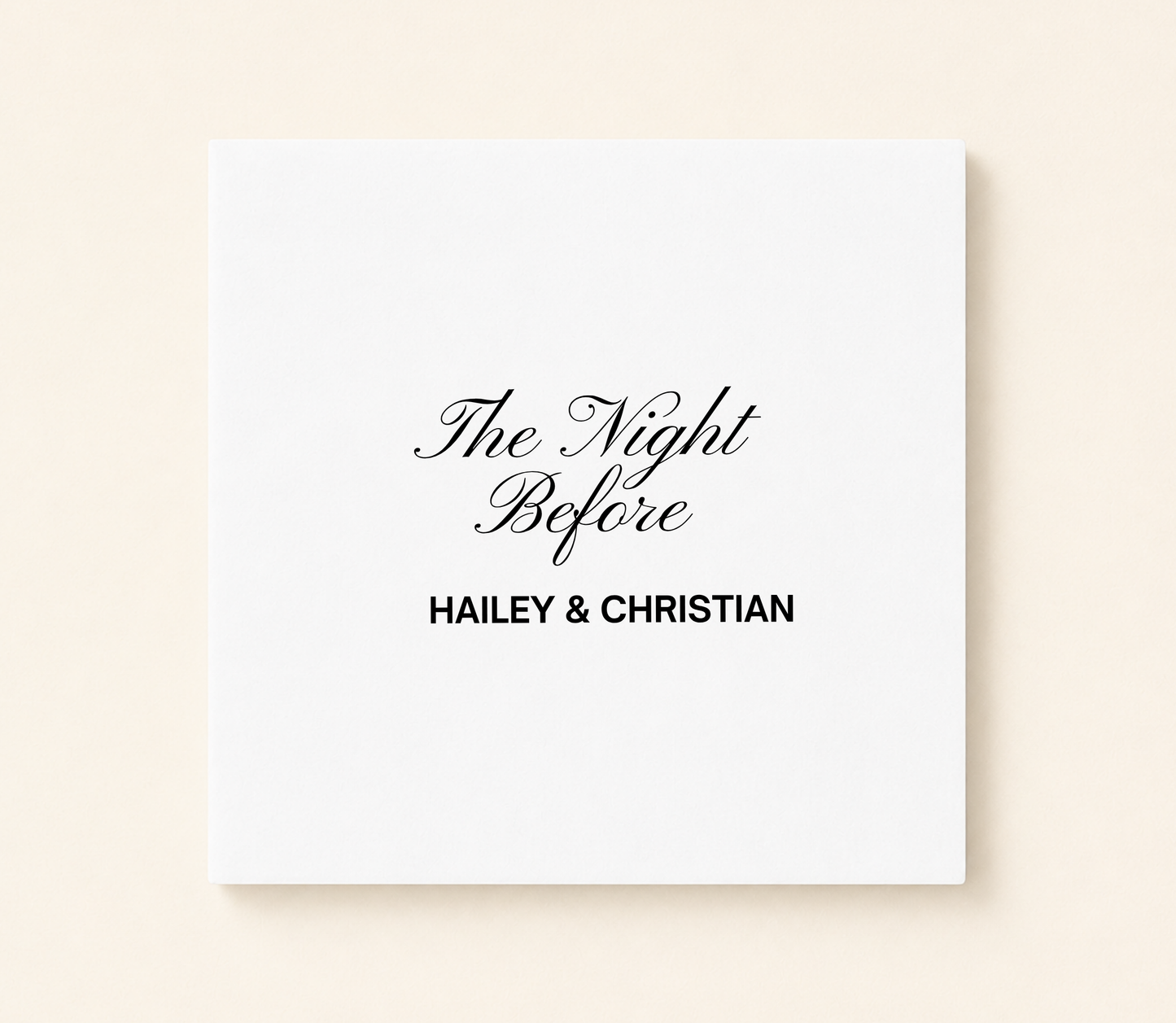 Personalized The Night Before wedding napkin with custom couple names and elegant script typography