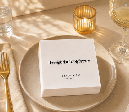The night before forever wedding napkins